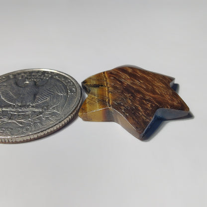 Tiger Eye Star gemstone cabochon - natural crystal healing stone for jewelry making by Gemivra