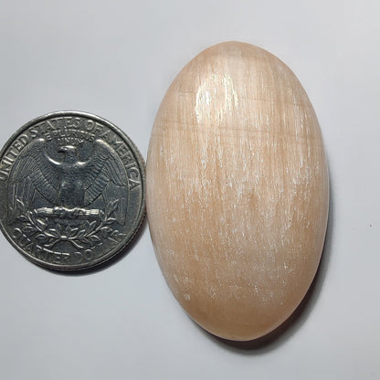 Orange Selenite gemstone cabochon - natural crystal healing stone for jewelry making by Gemivra