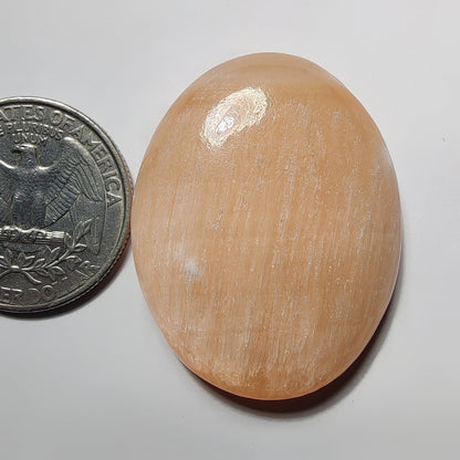 Orange Selenite gemstone cabochon - natural crystal healing stone for jewelry making by Gemivra