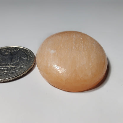 Orange Selenite gemstone cabochon - natural crystal healing stone for jewelry making by Gemivra