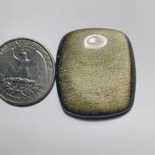 Golden Obsidian gemstone cabochon - natural crystal healing stone for jewelry making by Gemivra