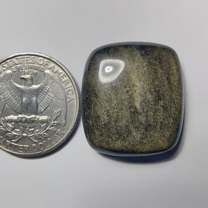 Golden Obsidian gemstone cabochon - natural crystal healing stone for jewelry making by Gemivra