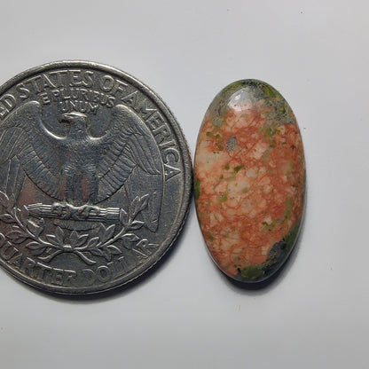 Unakite gemstone cabochon - natural crystal healing stone for jewelry making by Gemivra