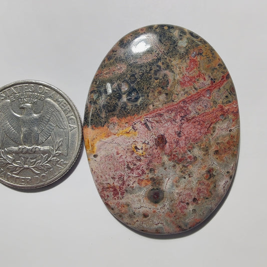 Leopard Skin Jasper gemstone cabochon - natural crystal healing stone for jewelry making by Gemivra