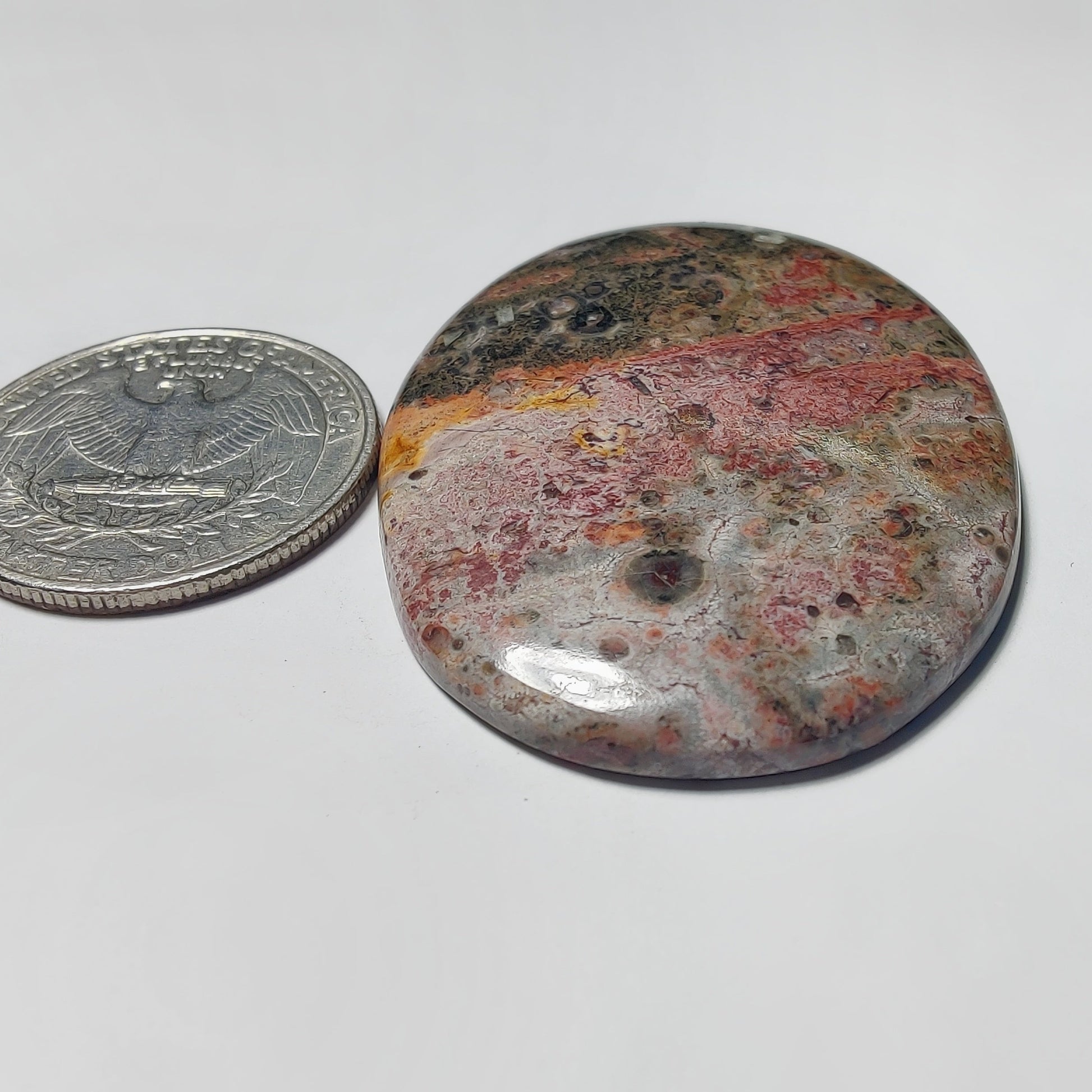Leopard Skin Jasper gemstone cabochon - natural crystal healing stone for jewelry making by Gemivra