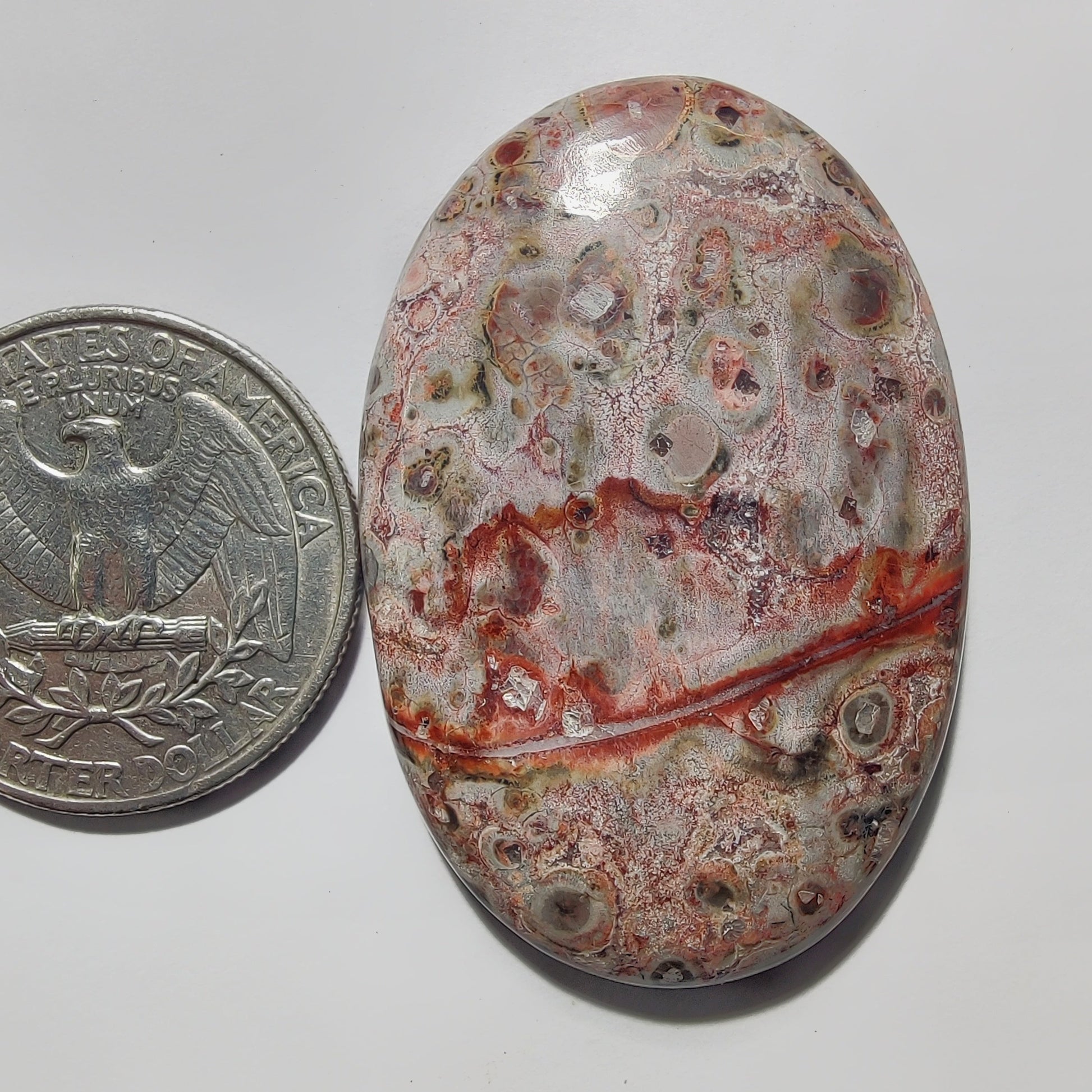 Leopard Skin Jasper gemstone cabochon - natural crystal healing stone for jewelry making by Gemivra