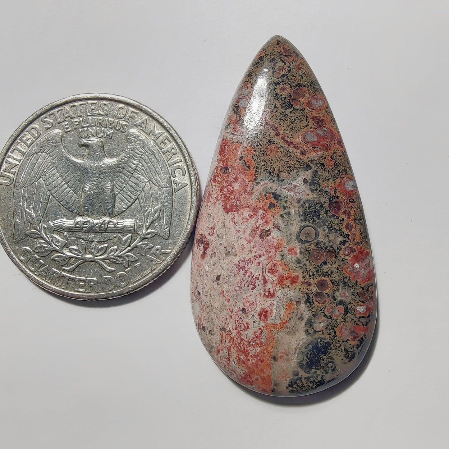 Leopard Skin Jasper gemstone cabochon - natural crystal healing stone for jewelry making by Gemivra