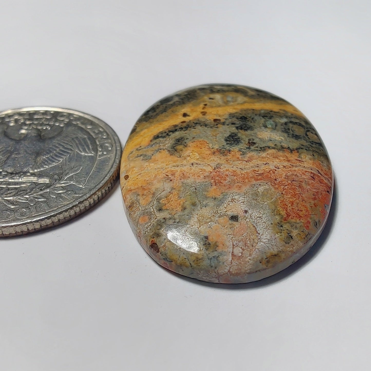 Leopard Skin Jasper gemstone cabochon - natural crystal healing stone for jewelry making by Gemivra