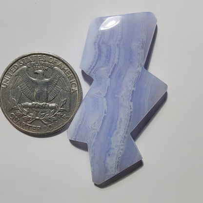 Blue Lace Agate gemstone cabochon - natural crystal healing stone for jewelry making by Gemivra