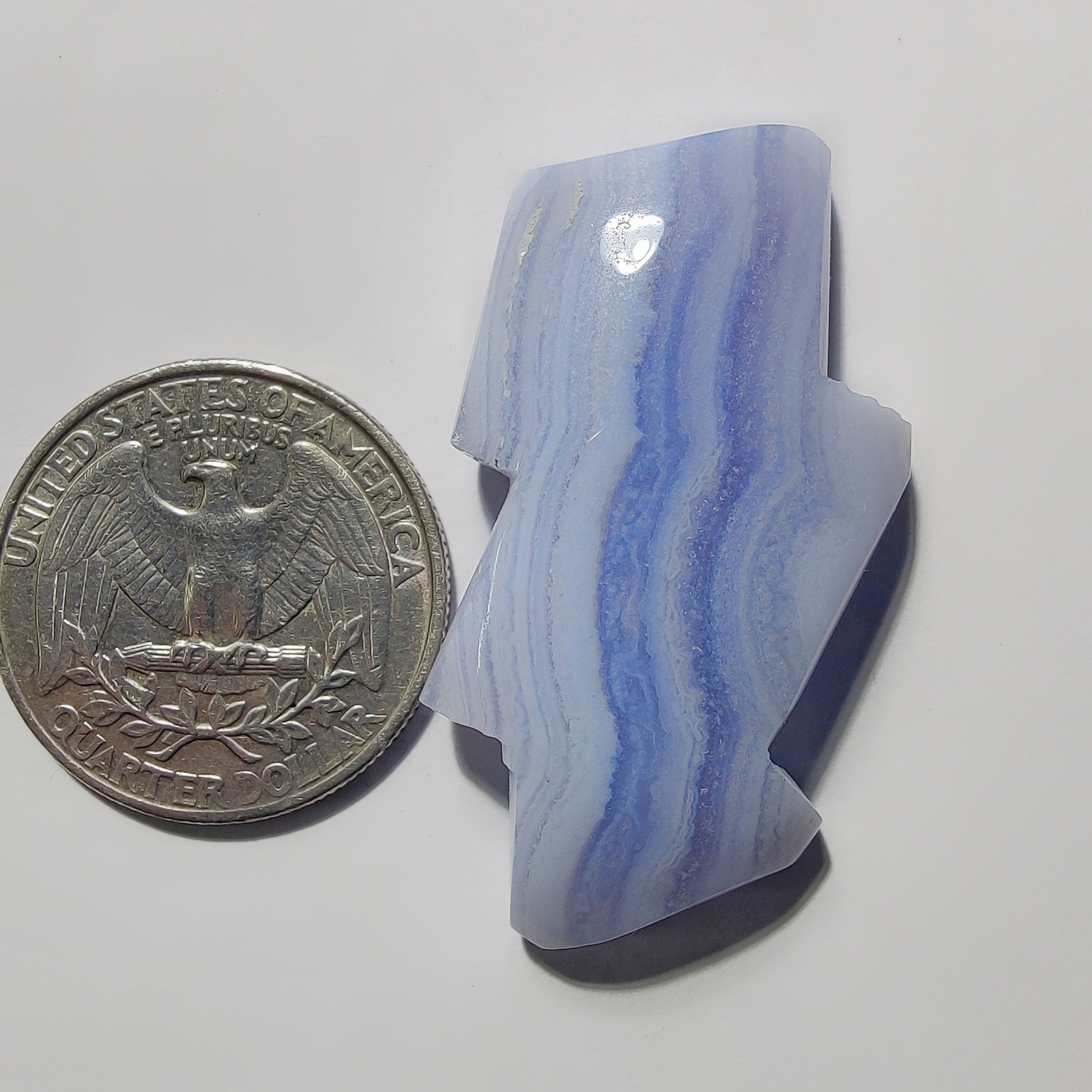 Blue Lace Agate gemstone cabochon - natural crystal healing stone for jewelry making by Gemivra