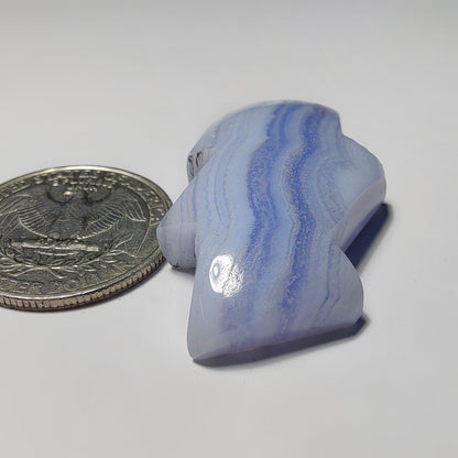 Blue Lace Agate gemstone cabochon - natural crystal healing stone for jewelry making by Gemivra