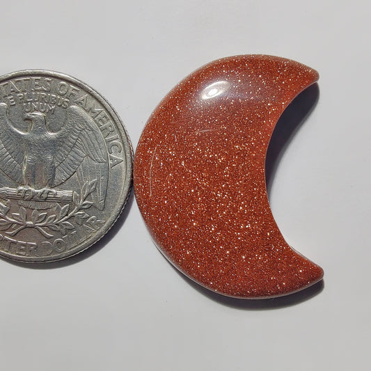 Gold Stone gemstone cabochon - natural crystal healing stone for jewelry making by Gemivra