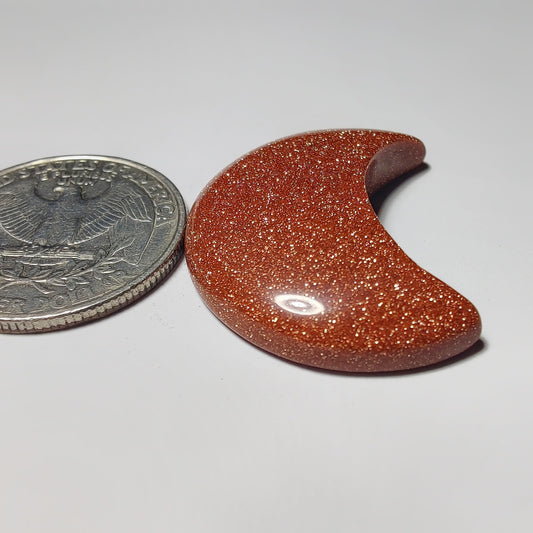 Gold Stone gemstone cabochon - natural crystal healing stone for jewelry making by Gemivra