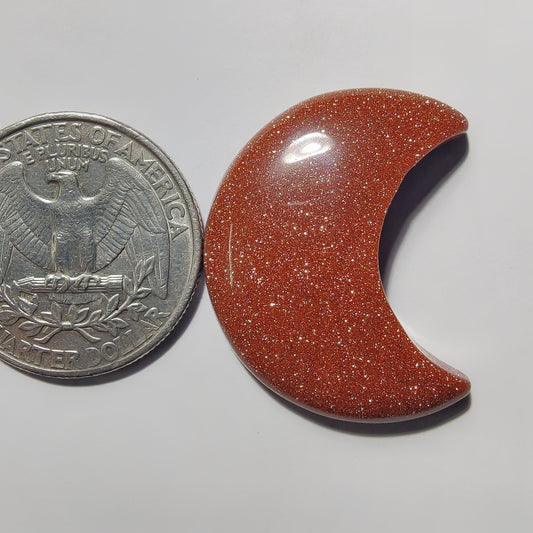 Gold Stone gemstone cabochon - natural crystal healing stone for jewelry making by Gemivra