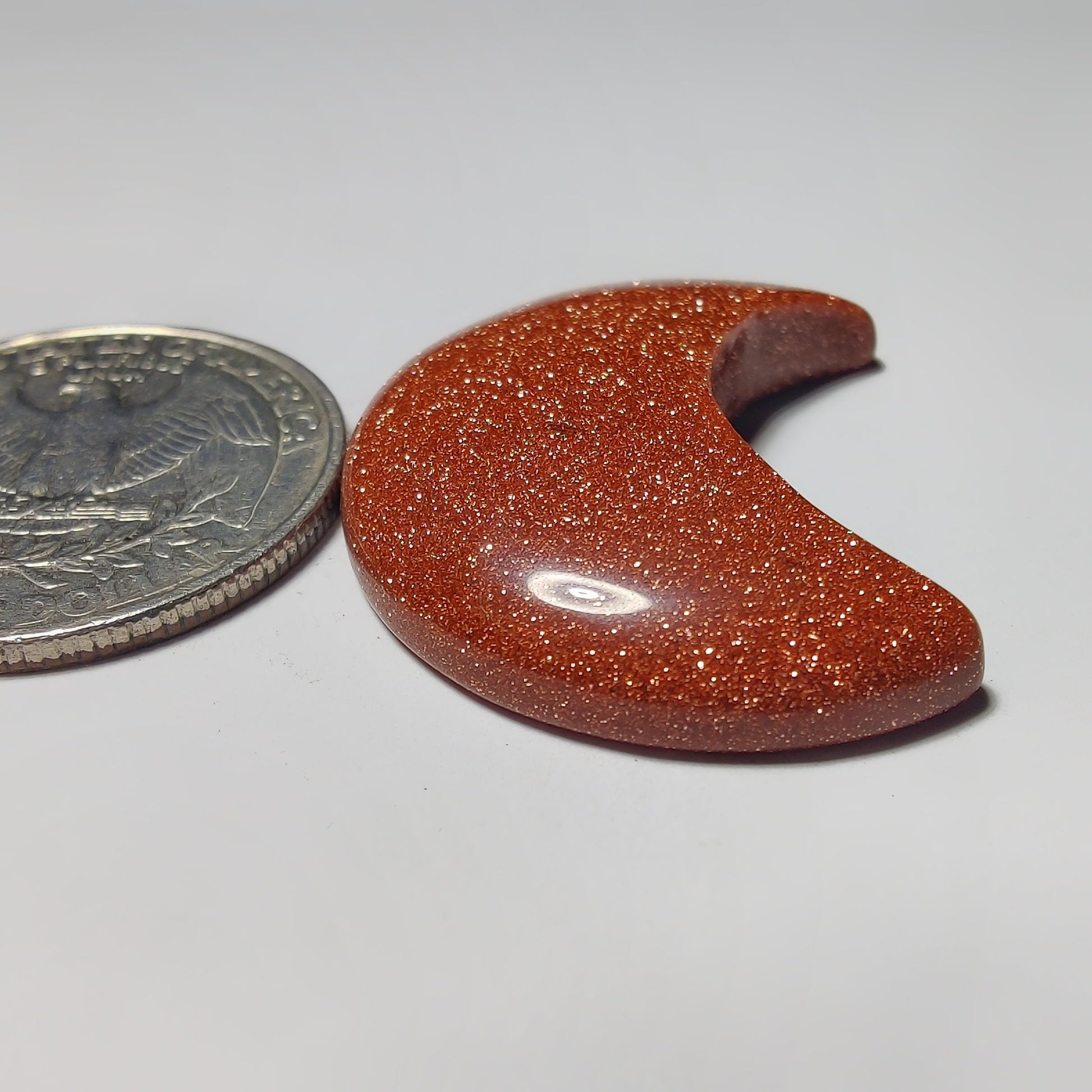 Gold Stone gemstone cabochon - natural crystal healing stone for jewelry making by Gemivra