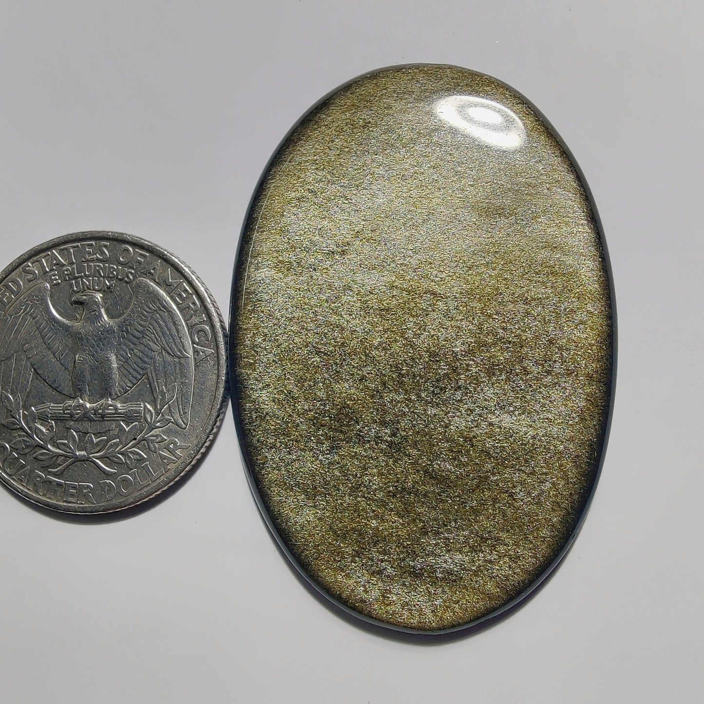 Golden Sheen Obsidian gemstone cabochon - natural crystal healing stone for jewelry making by Gemivra