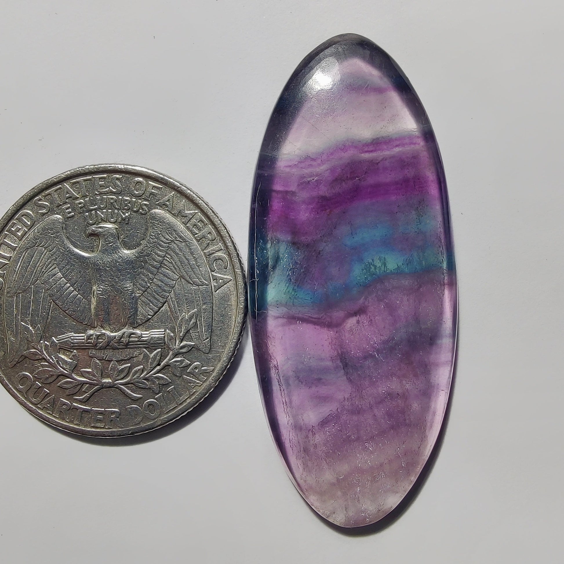 Fluorite gemstone cabochon - natural crystal healing stone for jewelry making by Gemivra