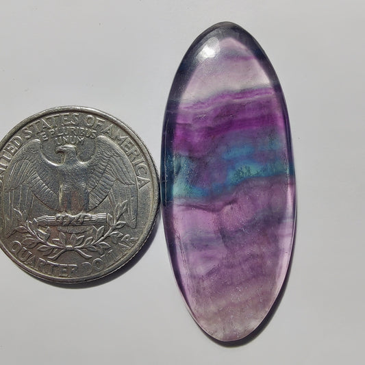 Fluorite gemstone cabochon - natural crystal healing stone for jewelry making by Gemivra