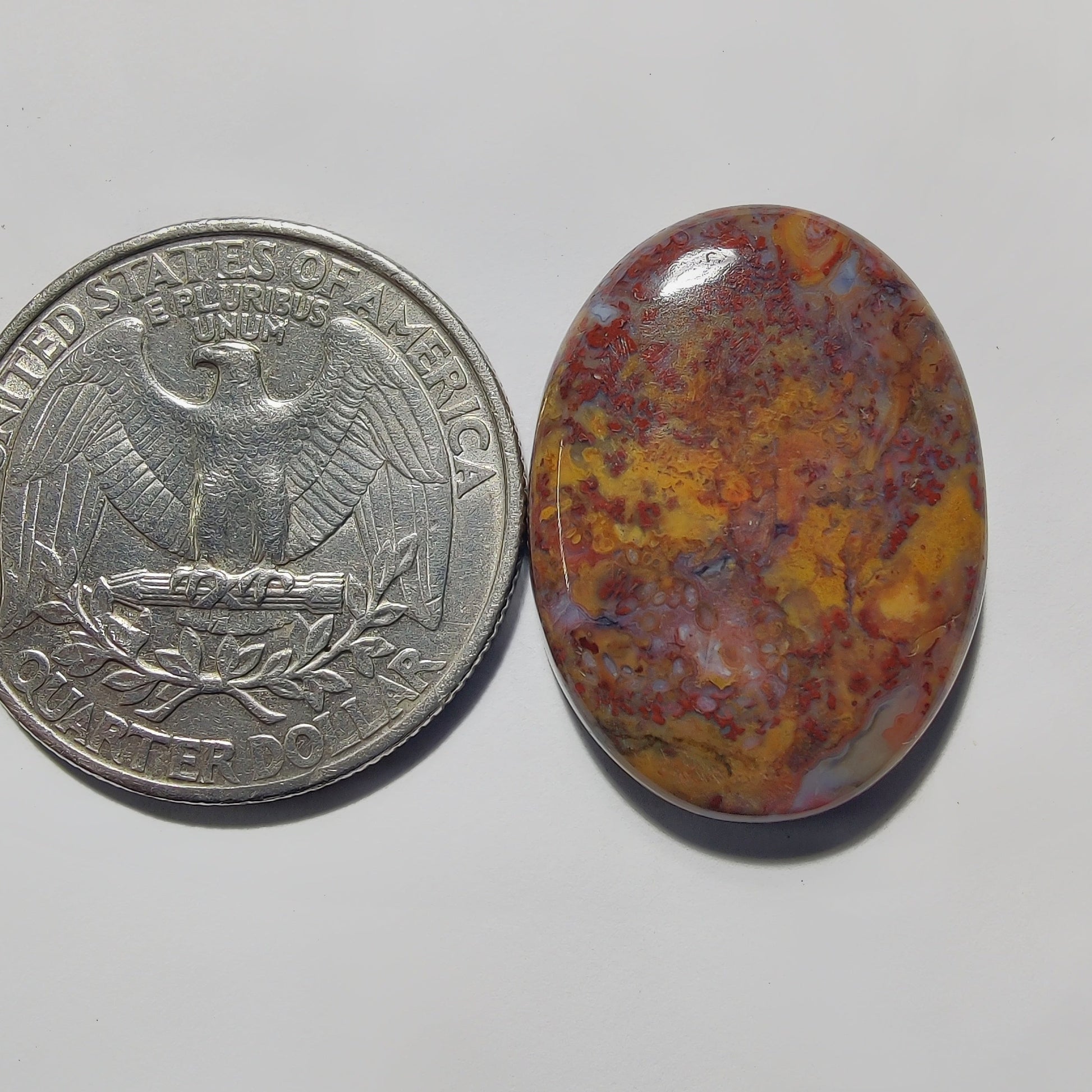 Fruit Jasper gemstone cabochon - natural crystal healing stone for jewelry making by Gemivra