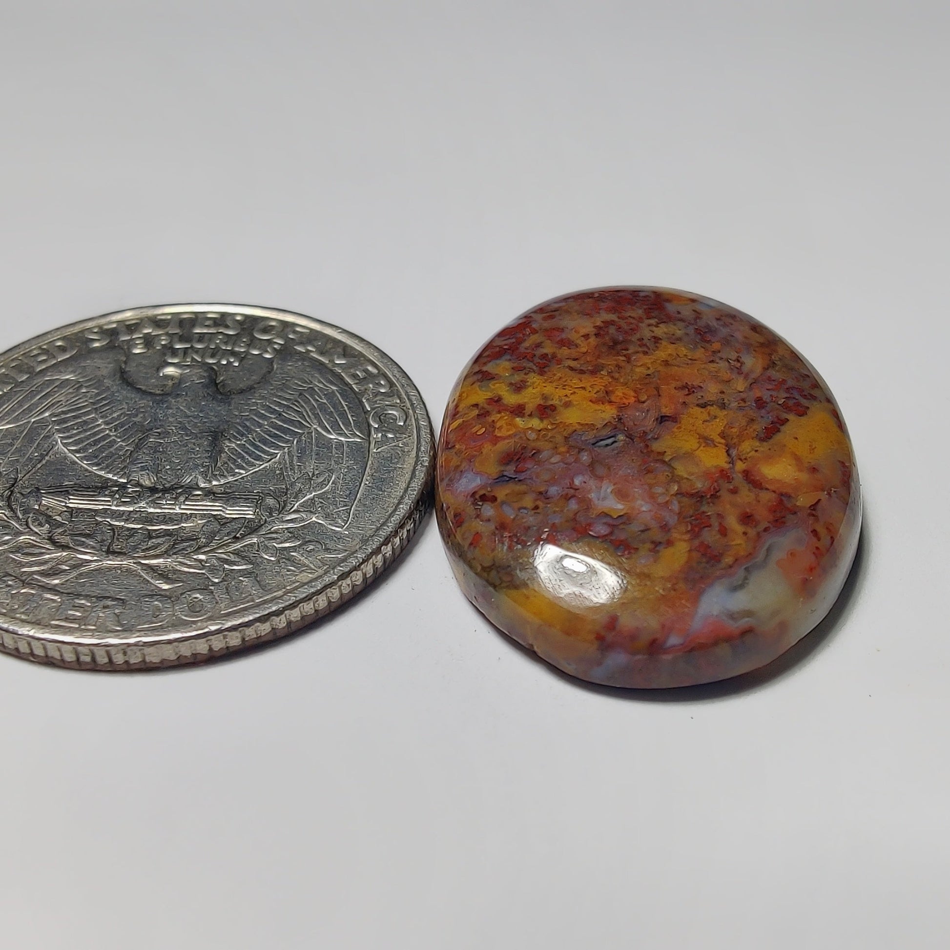 Fruit Jasper gemstone cabochon - natural crystal healing stone for jewelry making by Gemivra