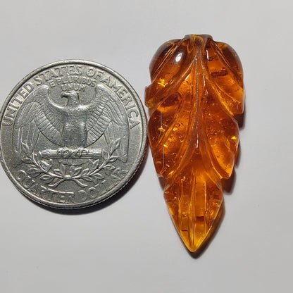 Amber gemstone cabochon - natural crystal healing stone for jewelry making by Gemivra