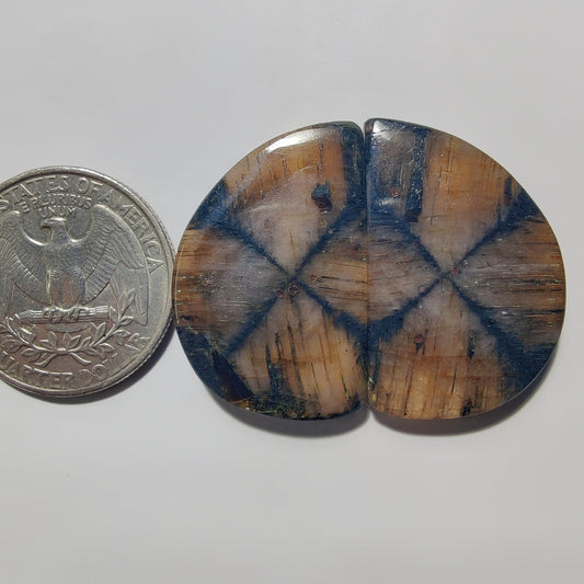 Chiastolite Pair gemstone cabochon - natural crystal healing stone for jewelry making by Gemivra