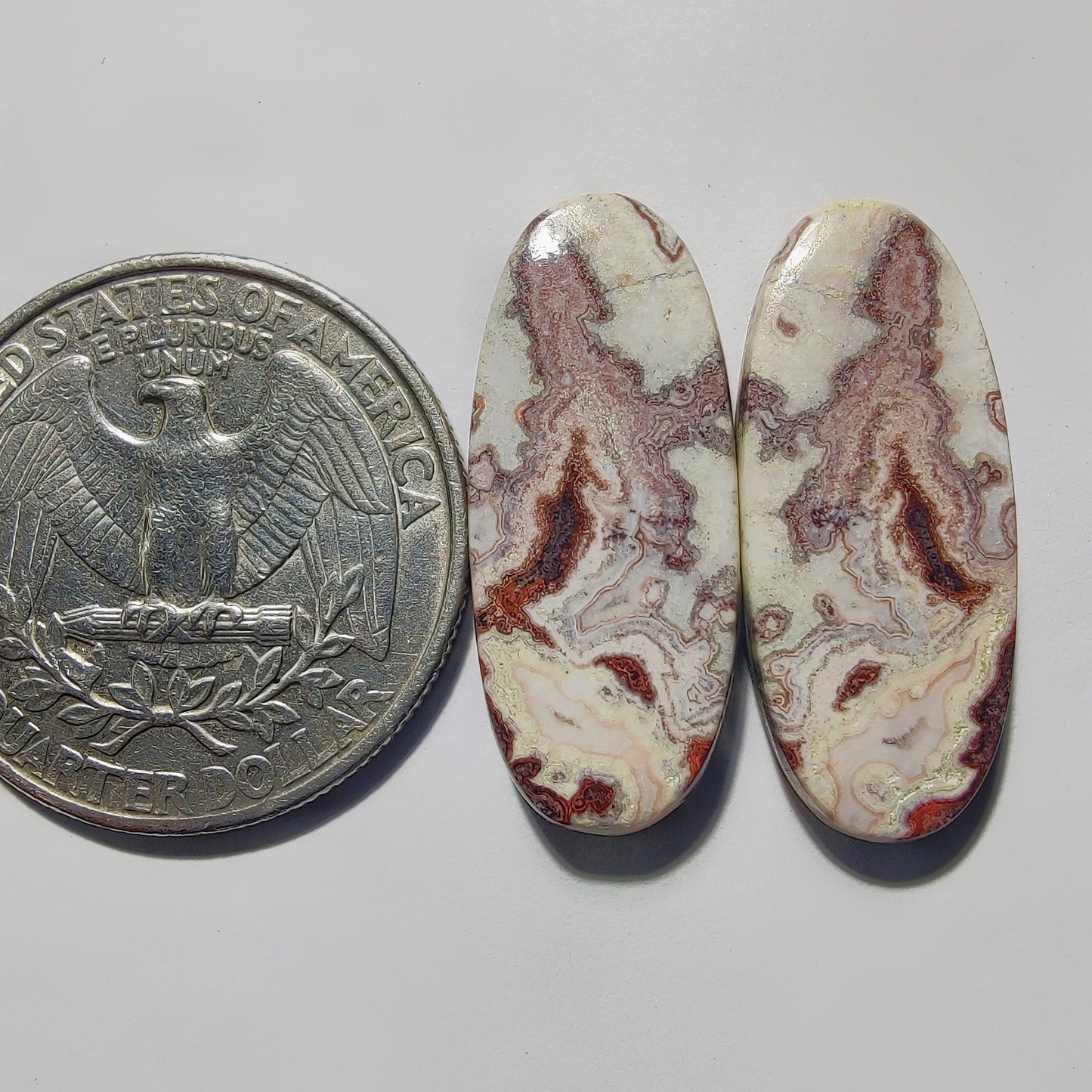 Crazy Lace Agate Pair gemstone cabochon - natural crystal healing stone for jewelry making by Gemivra