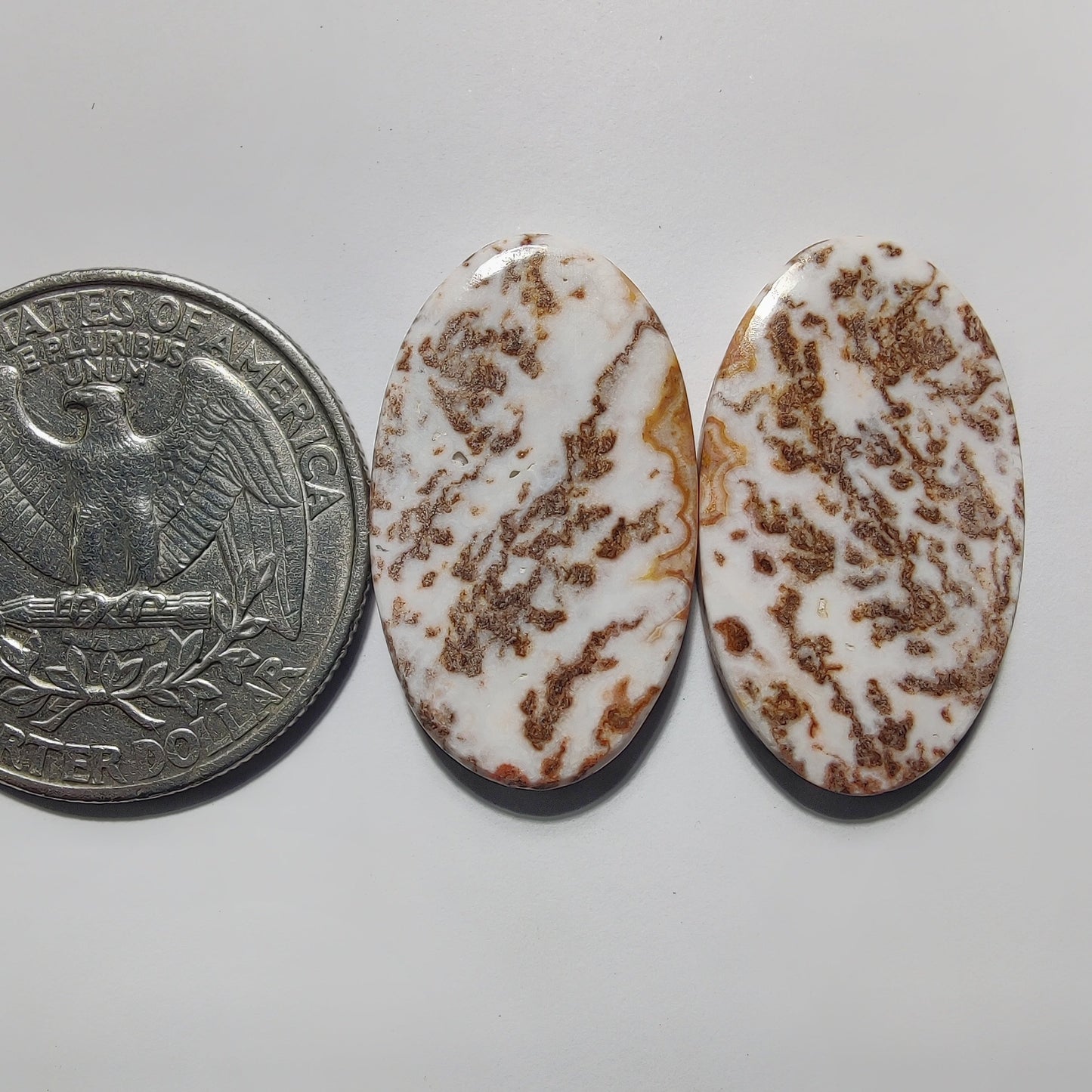 Rosita Jasper Pair gemstone cabochon - natural crystal healing stone for jewelry making by Gemivra