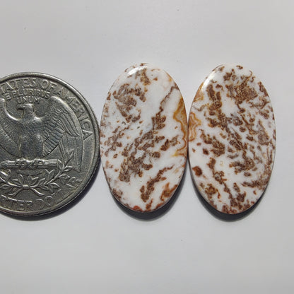 Rosita Jasper Pair gemstone cabochon - natural crystal healing stone for jewelry making by Gemivra