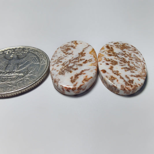 Rosita Jasper Pair gemstone cabochon - natural crystal healing stone for jewelry making by Gemivra