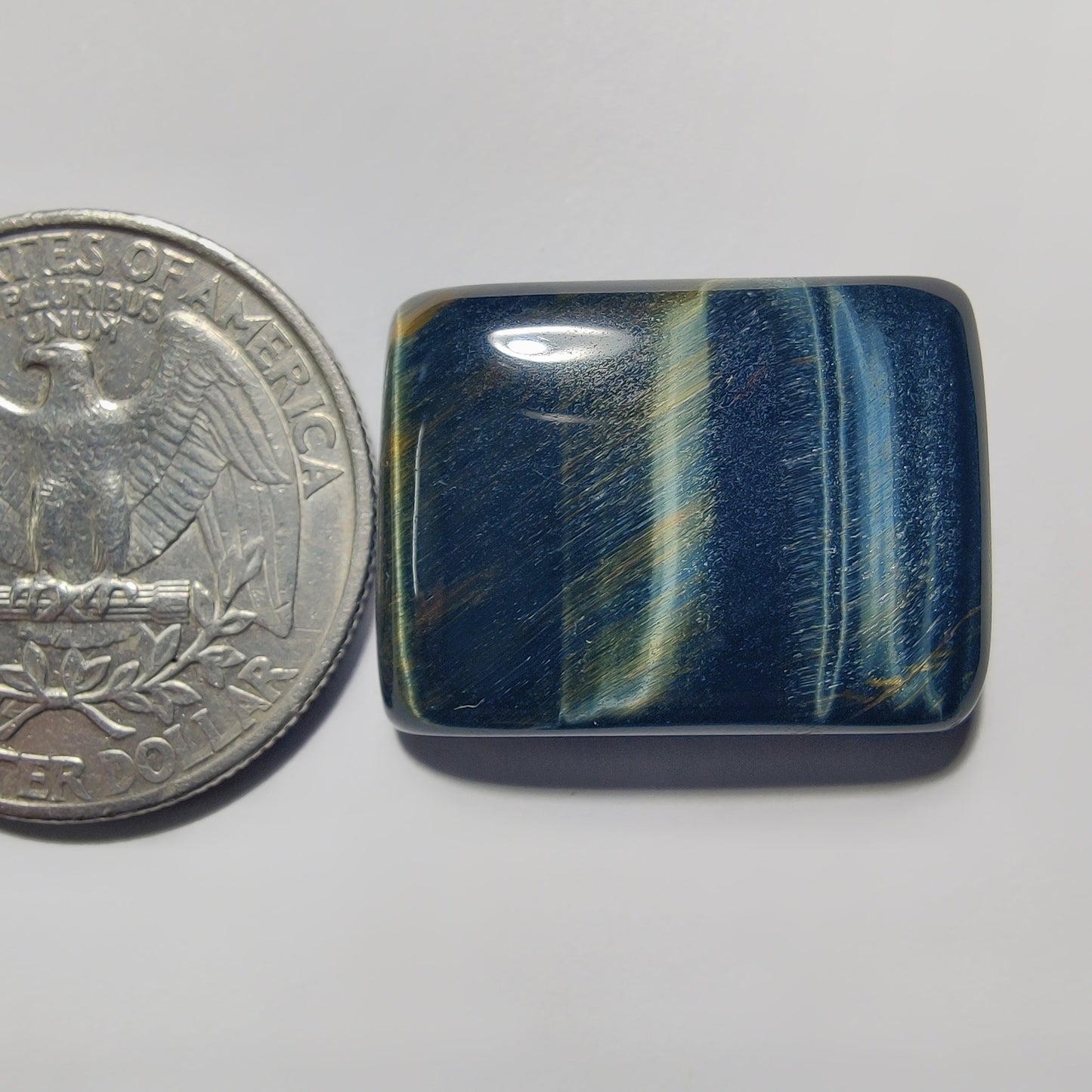 Blue Tiger Eye gemstone cabochon - natural crystal healing stone for jewelry making by Gemivra