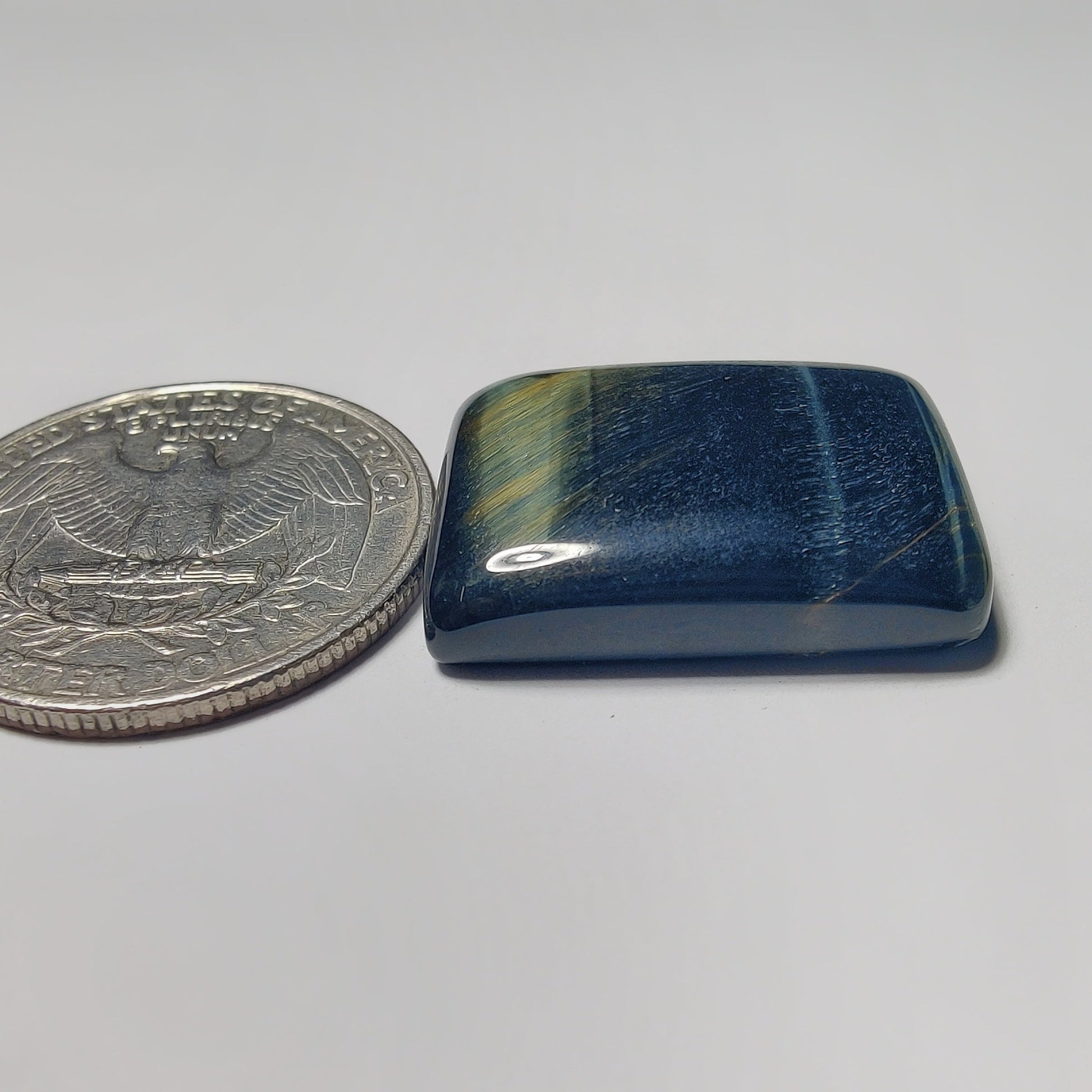 Blue Tiger Eye gemstone cabochon - natural crystal healing stone for jewelry making by Gemivra