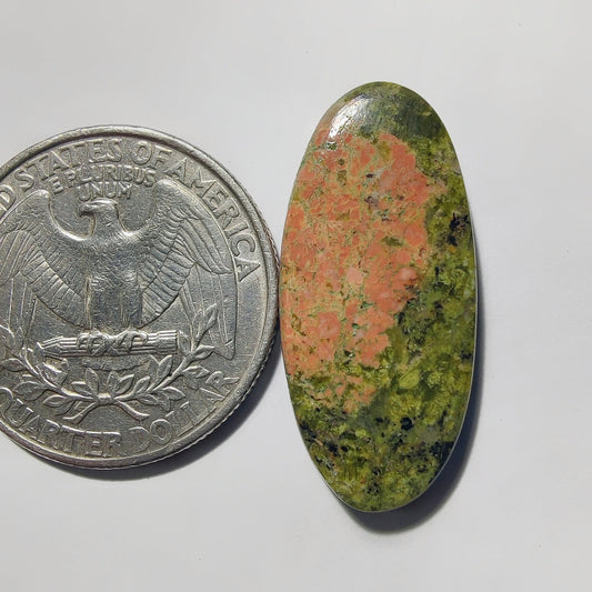 Unakite gemstone cabochon - natural crystal healing stone for jewelry making by Gemivra