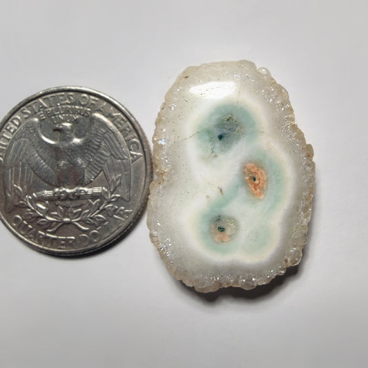 Solar Quartz Druzy gemstone cabochon - natural crystal healing stone for jewelry making by Gemivra