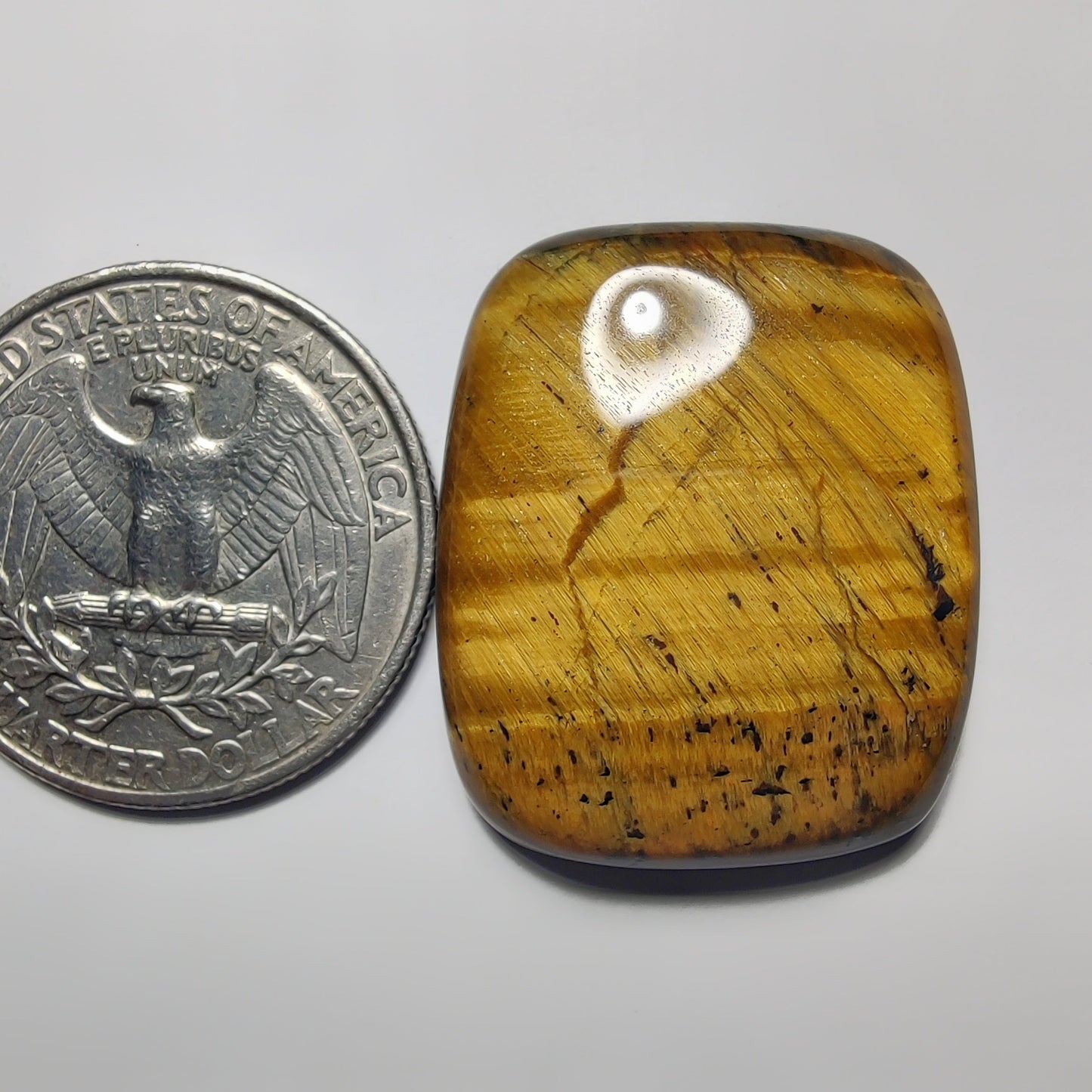 Tiger Eye gemstone cabochon - natural crystal healing stone for jewelry making by Gemivra