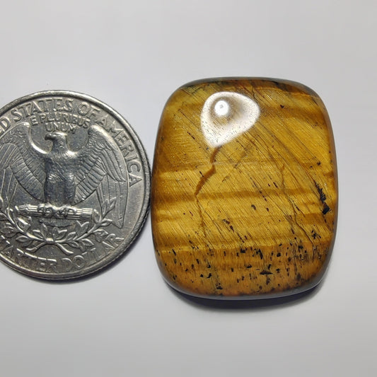 Tiger Eye gemstone cabochon - natural crystal healing stone for jewelry making by Gemivra