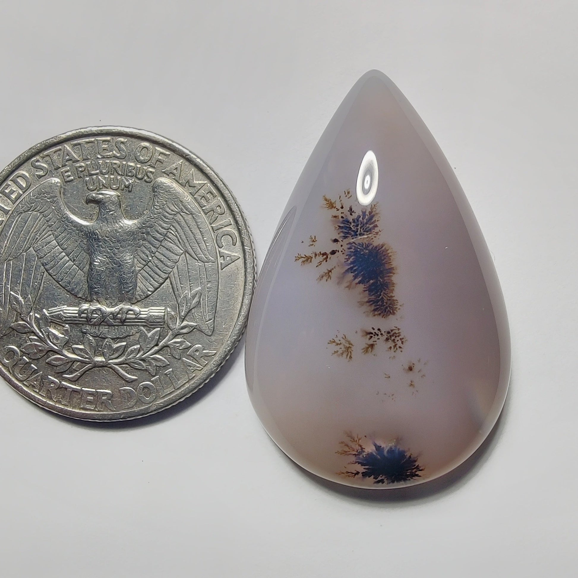 Scenic Dendritic Agate gemstone cabochon - natural crystal healing stone for jewelry making by Gemivra