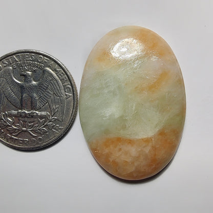 Golden Seraphinite gemstone cabochon - natural crystal healing stone for jewelry making by Gemivra