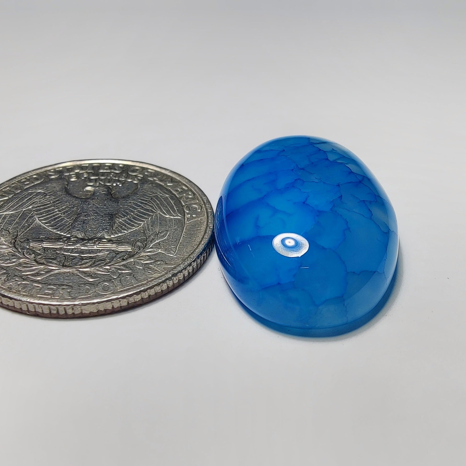 Dyed Banded Agate gemstone cabochon - natural crystal healing stone for jewelry making by Gemivra