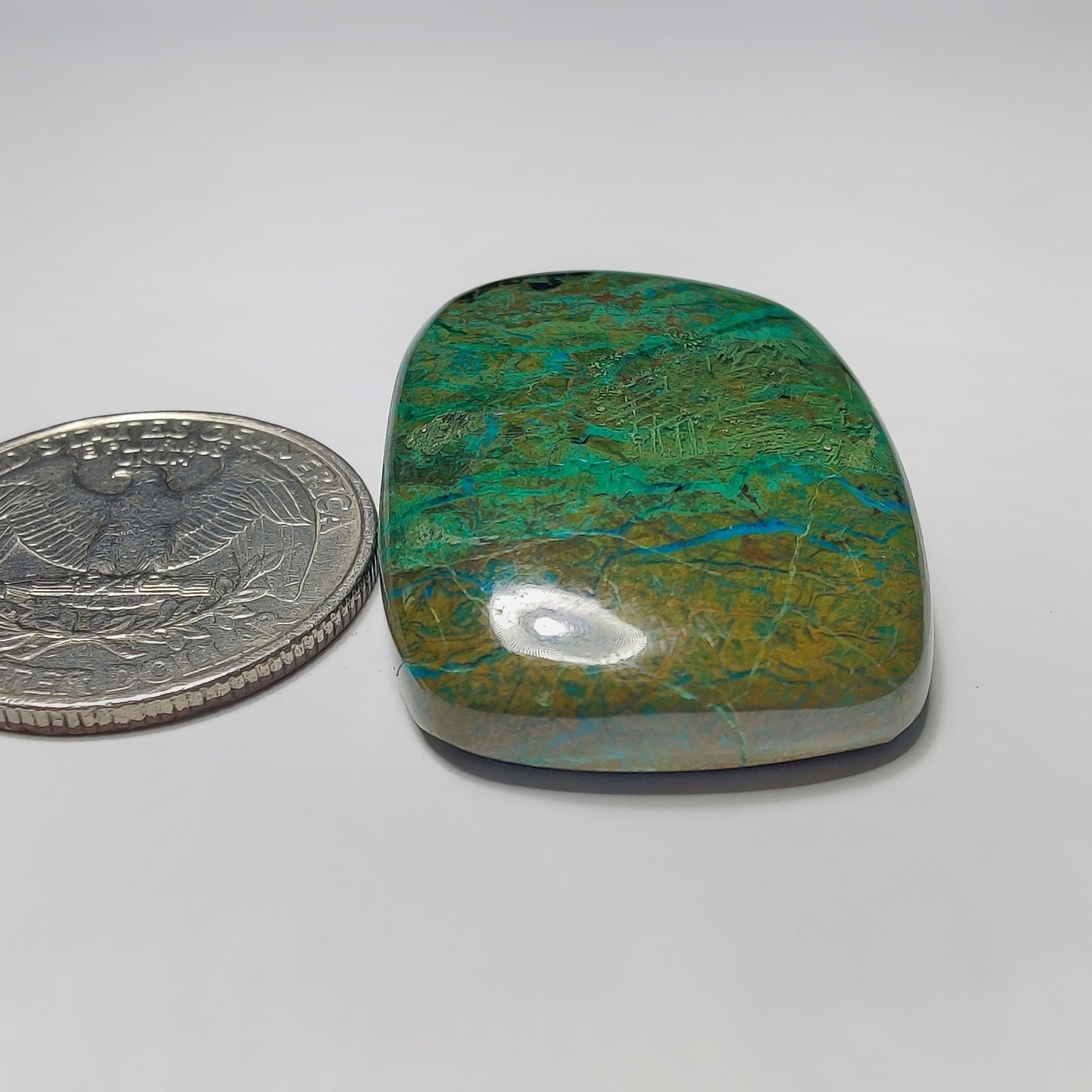 Cheysocolla gemstone cabochon - natural crystal healing stone for jewelry making by Gemivra