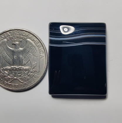 Black Banded Agate gemstone cabochon - natural crystal healing stone for jewelry making by Gemivra
