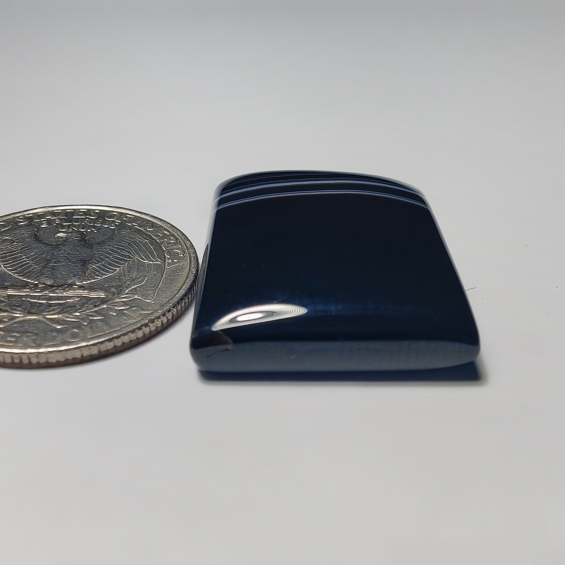 Black Banded Agate gemstone cabochon - natural crystal healing stone for jewelry making by Gemivra