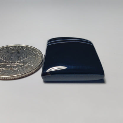 Black Banded Agate gemstone cabochon - natural crystal healing stone for jewelry making by Gemivra