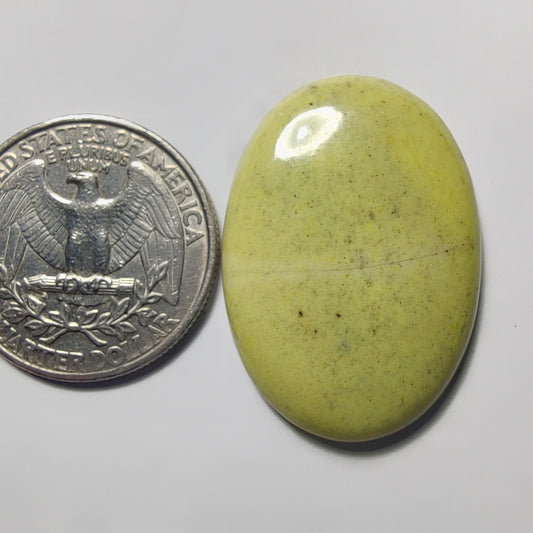Lemon Chrysoprase gemstone cabochon - natural crystal healing stone for jewelry making by Gemivra