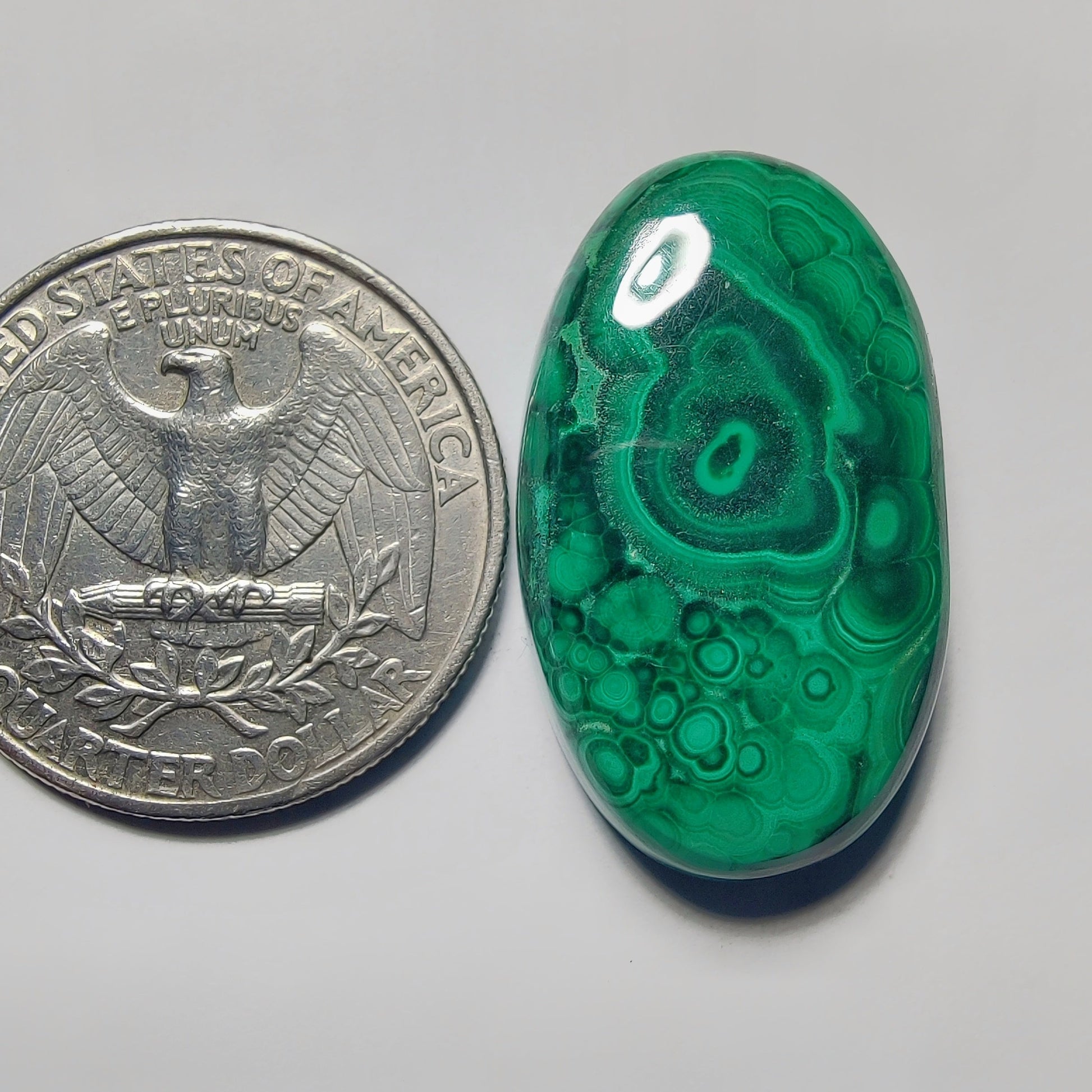 Malachite gemstone cabochon - natural crystal healing stone for jewelry making by Gemivra