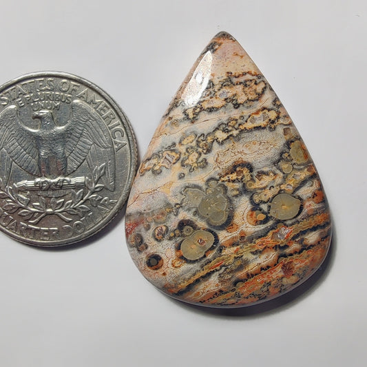 Leopard Skin Jasper gemstone cabochon - natural crystal healing stone for jewelry making by Gemivra
