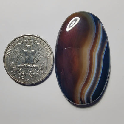 Black Banded Agate gemstone cabochon - natural crystal healing stone for jewelry making by Gemivra