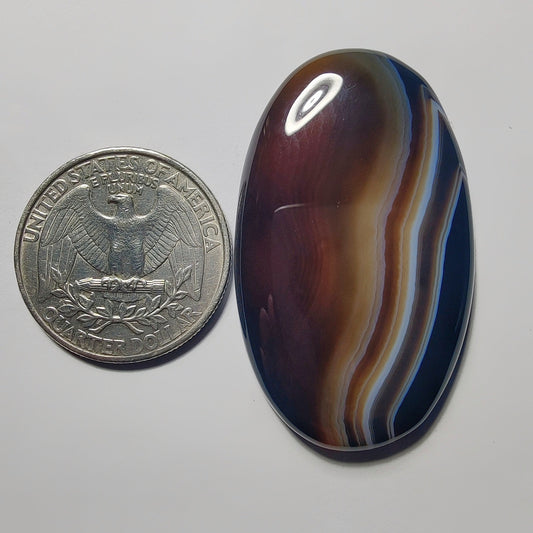 Black Banded Agate gemstone cabochon - natural crystal healing stone for jewelry making by Gemivra