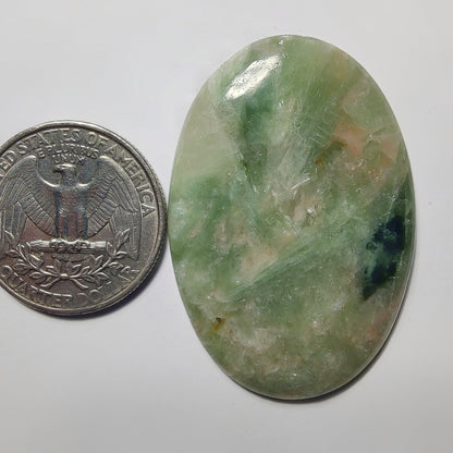 Golden Seraphinite gemstone cabochon - natural crystal healing stone for jewelry making by Gemivra