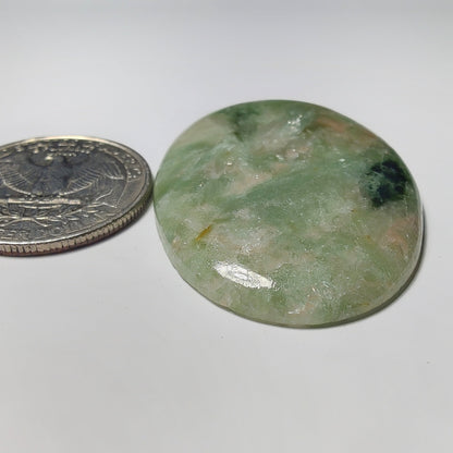 Golden Seraphinite gemstone cabochon - natural crystal healing stone for jewelry making by Gemivra